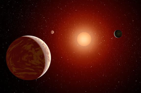 Artist's illustration of planets around another star.