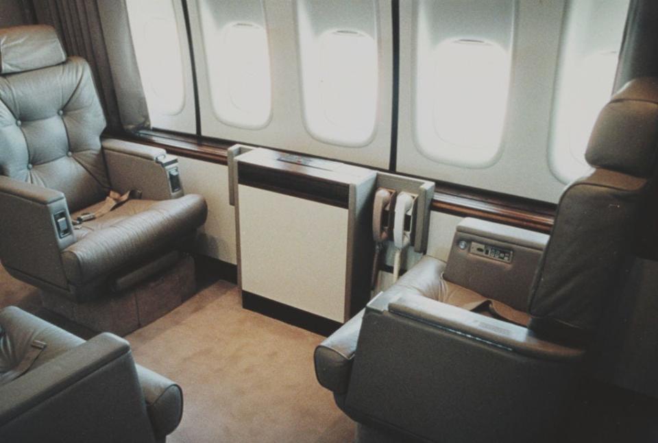 Chairs facing each other in the Annex of Air Force One