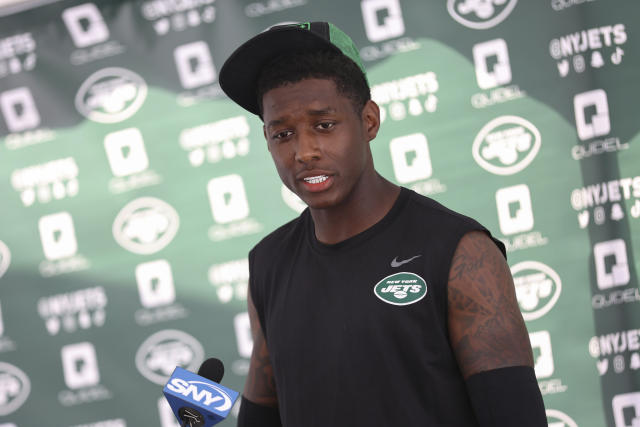 Florham Park, New Jersey, USA. August 2, 2022, Florham Park, New Jersey,  USA: New York Jets' cornerback Sauce Gardner (1) during Jets training camp  at the Atlantic Health Jets Training Center, Florham