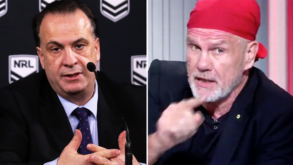 Peter FitzSimons, pictured here hitting back at Peter V'landys.