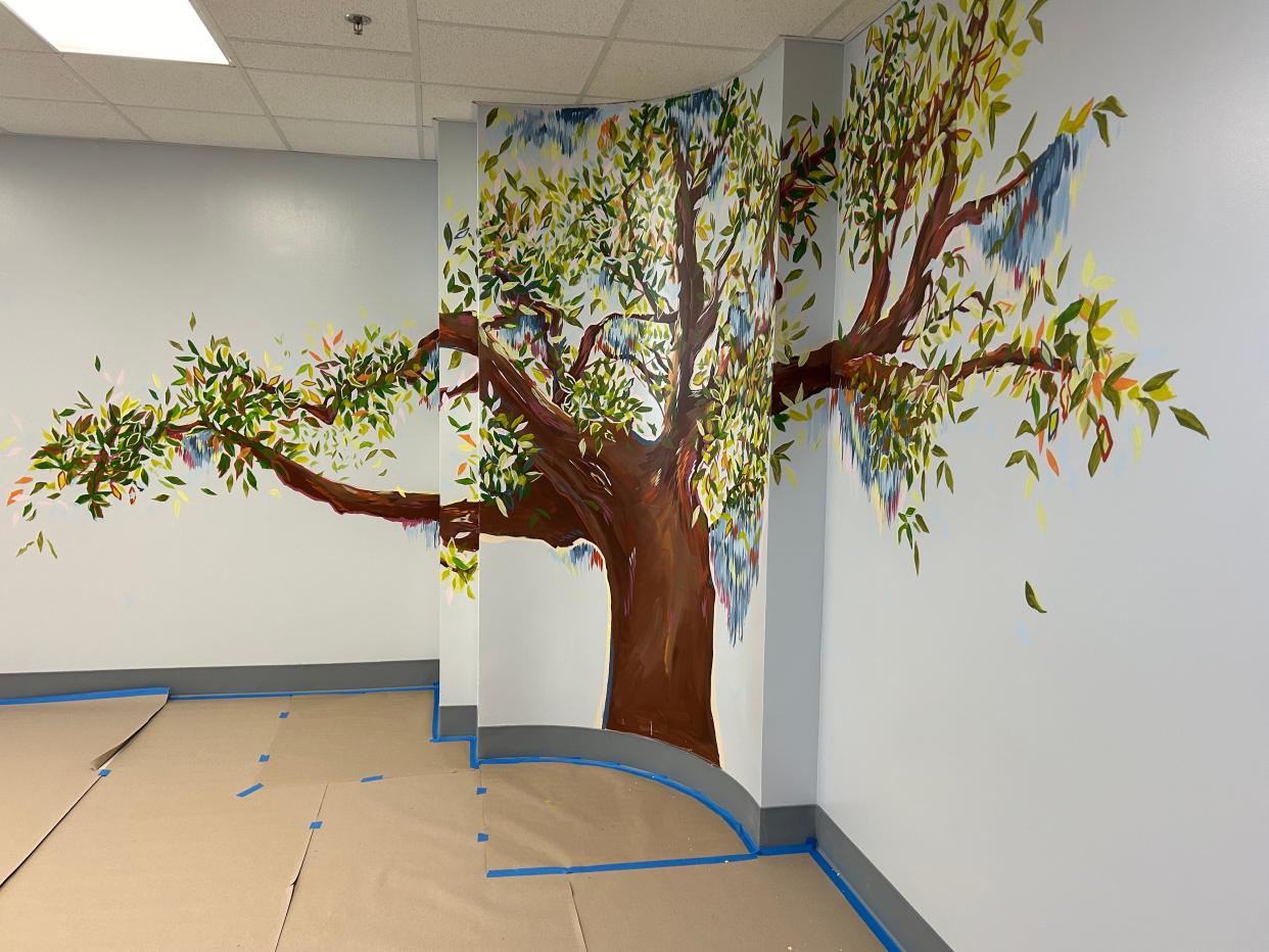 Savannah Classical Academy has renovated a former administrative office to accommodate its first ever pre-K offering during the 2024-25 school year. The room also features artwork such as this tree created by the school's art teacher, Anna Truax.