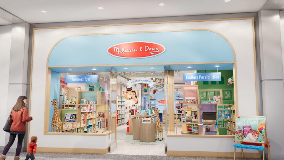 A rendering of Melissa & Doug's first-ever toy store, to open at The Westchester.