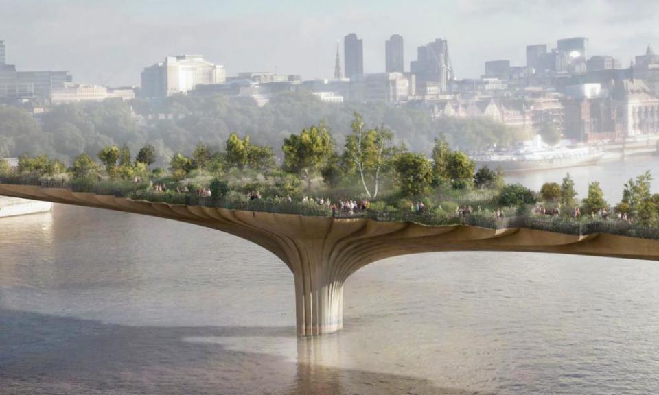 A cynical garnish for raising land values … the garden bridge, designed by Thomas Heatherwick.