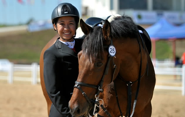 Janine Khoo, 16, became Singapore's first equestrian athlete in 30 years to win an individual gold medal at the SEA Games in Myanmar on Wednesday. (Janine Khoo)