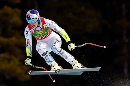 Dec 6, 2015; Lake Louise, Alberta, Canada; Lindsey Vonn of the Uniter States during the women's Super G race in the FIS alpine skiing World Cup at Lake Louise Ski Resort. Mandatory Credit: Eric Bolte-USA TODAY Sports