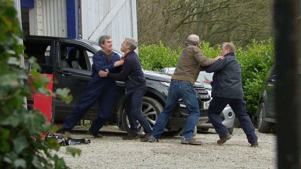 cain dingle, caleb, jimmy king, will taylor, emmerdale