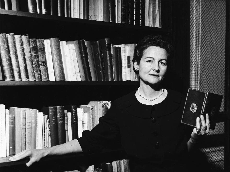 Writer Nancy Mitford in her Paris apartment