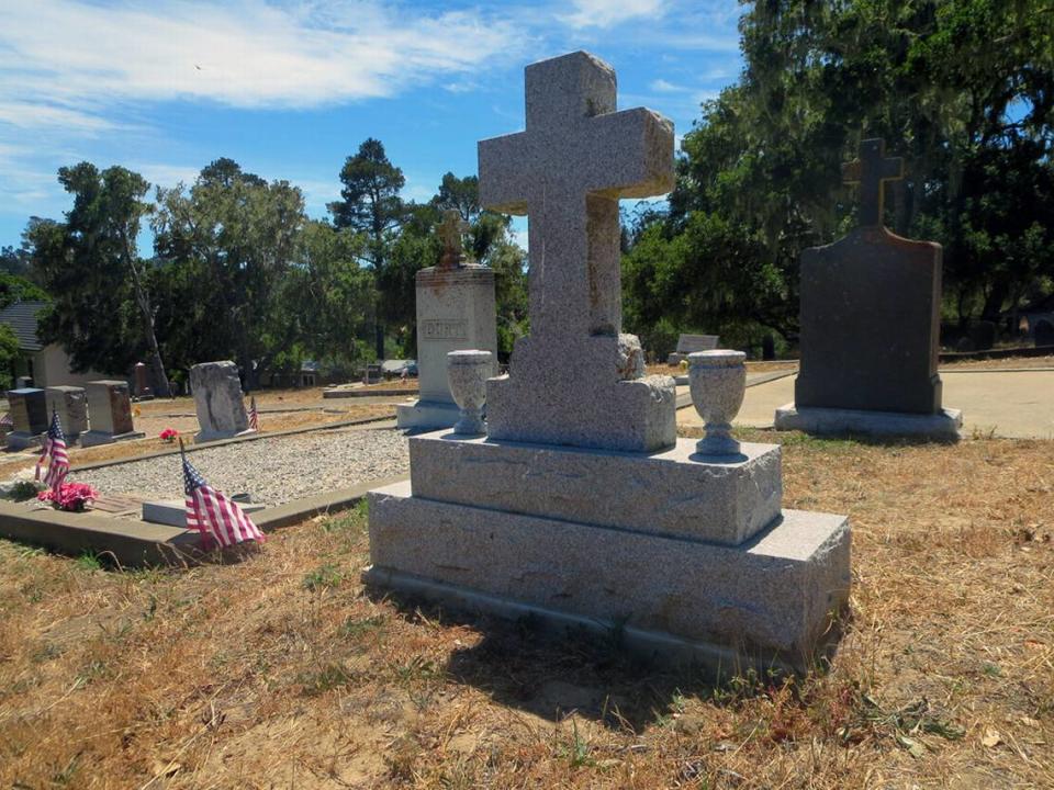 A cemetery is located adjacent to Old Santa Rosa Chapel in Cambria.