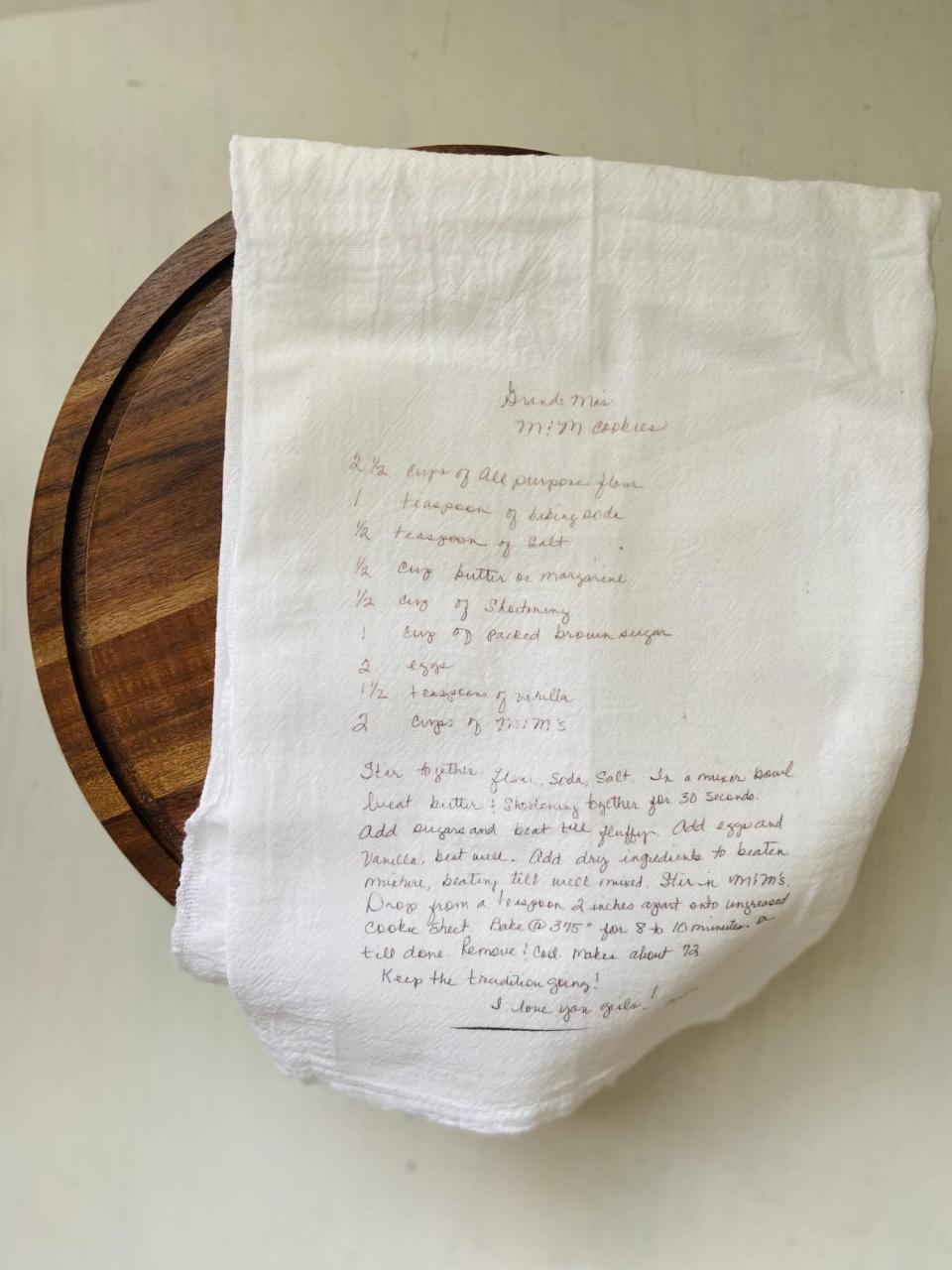 Handwritten Recipe Tea Towel