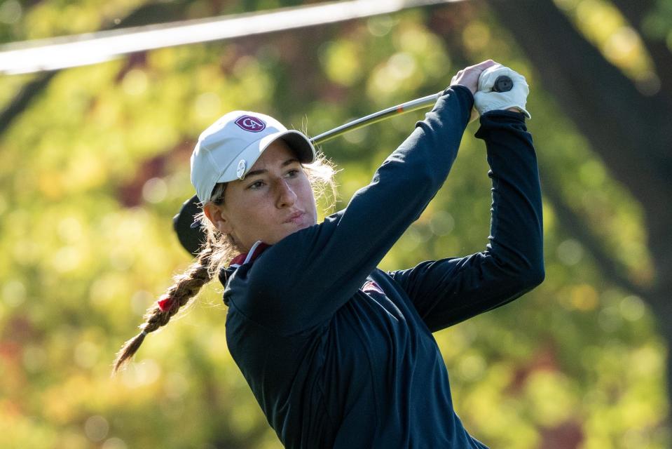 Columbus Academy's Sydney Fortney competes at state on Friday.