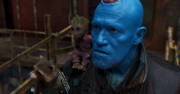 Michael Rooker as Yondu with Groot and Rocket Raccoon in "Guardians of the Galaxy Vol. 2"<p>Film Frame/©Marvel Studios 2017</p>