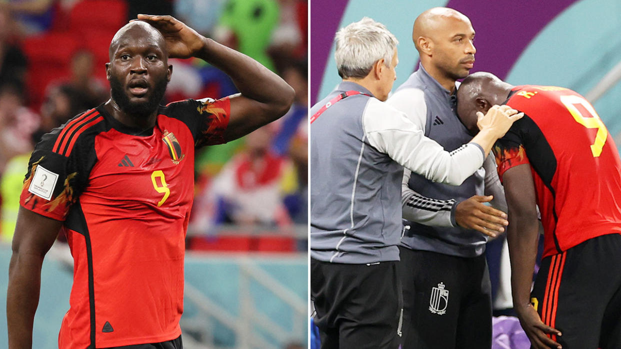 Romelu Lukaku lashed out in anger after the disappointment of his Belgium side's shock exit from the  World Cup. Pic: Getty