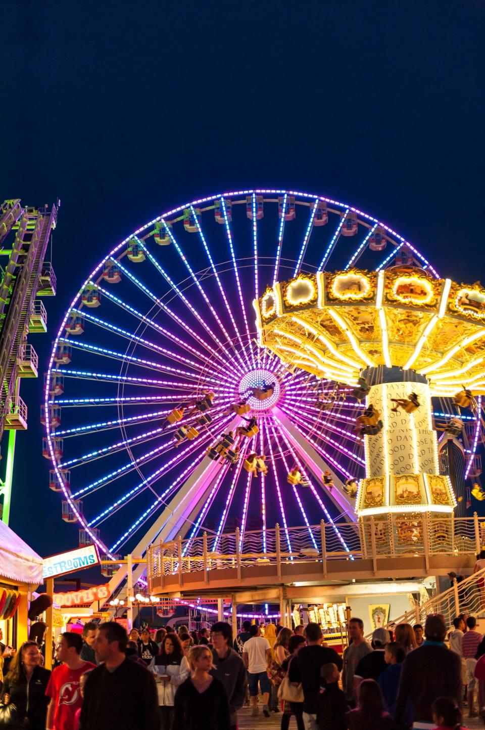 The Ferris wheel at Morey's Piers in Wildwood is illuminated by 92,400 lights.