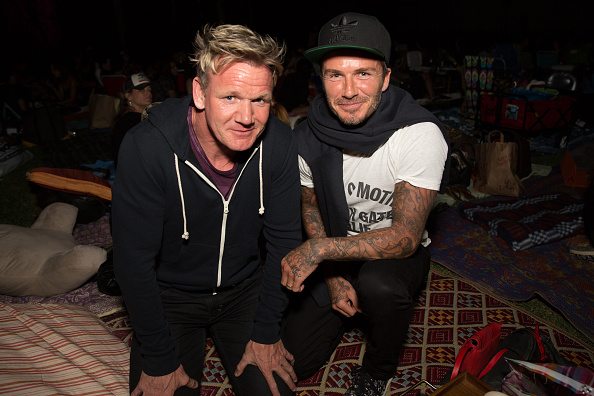 David Beckham y Gordon Ramsay