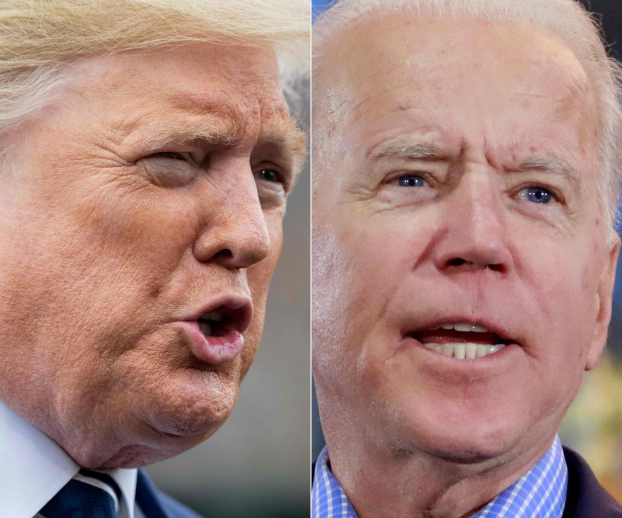 Donald Trump and Joe Biden are both well into their seventies, and Mr Trump is trying to focus the race on cognitive health: AFP via Getty Images