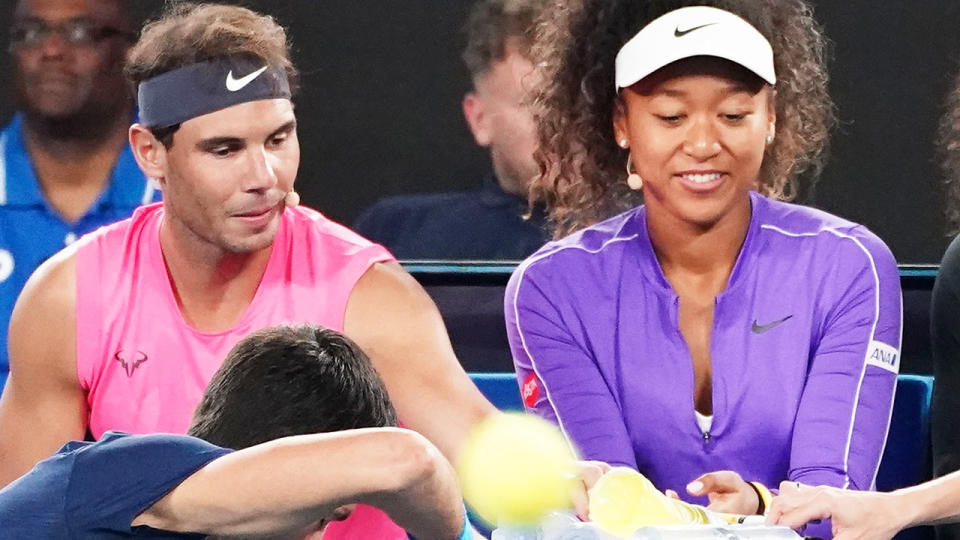 Rafael Nadal and Naomi Osaka, pictured here at the Australian Open in 2020.