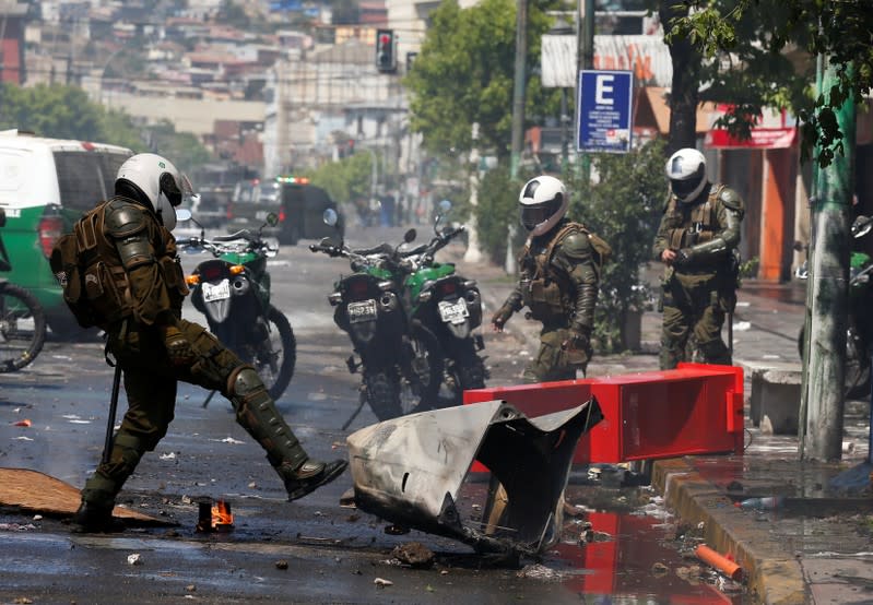 Protest against Chile's state economic model in Valparaiso