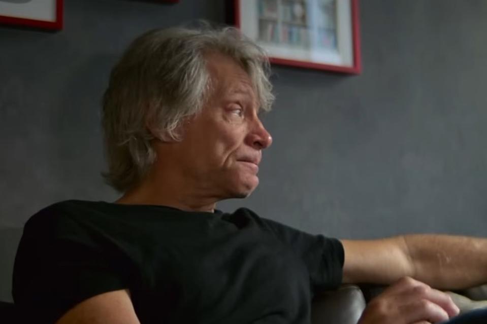 Bon Jovi getting emotional in “Thank You, Goodnight.” Hulu