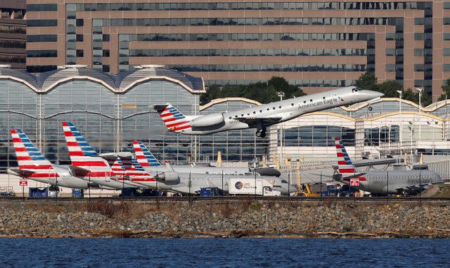 An American Eagle commuter jet takes off at Washington National Airport in Arlington, Virginia. (Photo: Joshua Roberts via Reuters)