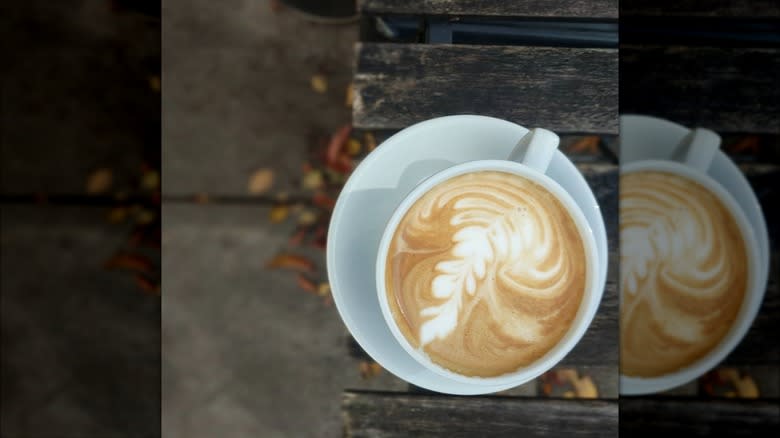 Latte art on table