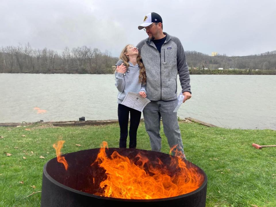 Twelve-year-old Maleah (left) is going for four straight March Madness wins over Ryan, a sports writer of nearly 16 years.