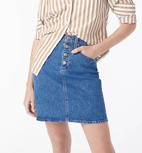 Women's Wrap Button Front Asymmetrical Hem Denim Skort Pocket Skirt High  Waisted A-Line Jean Skirt Zipper Mini Skirt Irregular Pockets Skirt  Wyongtao Deals - Walmart.com