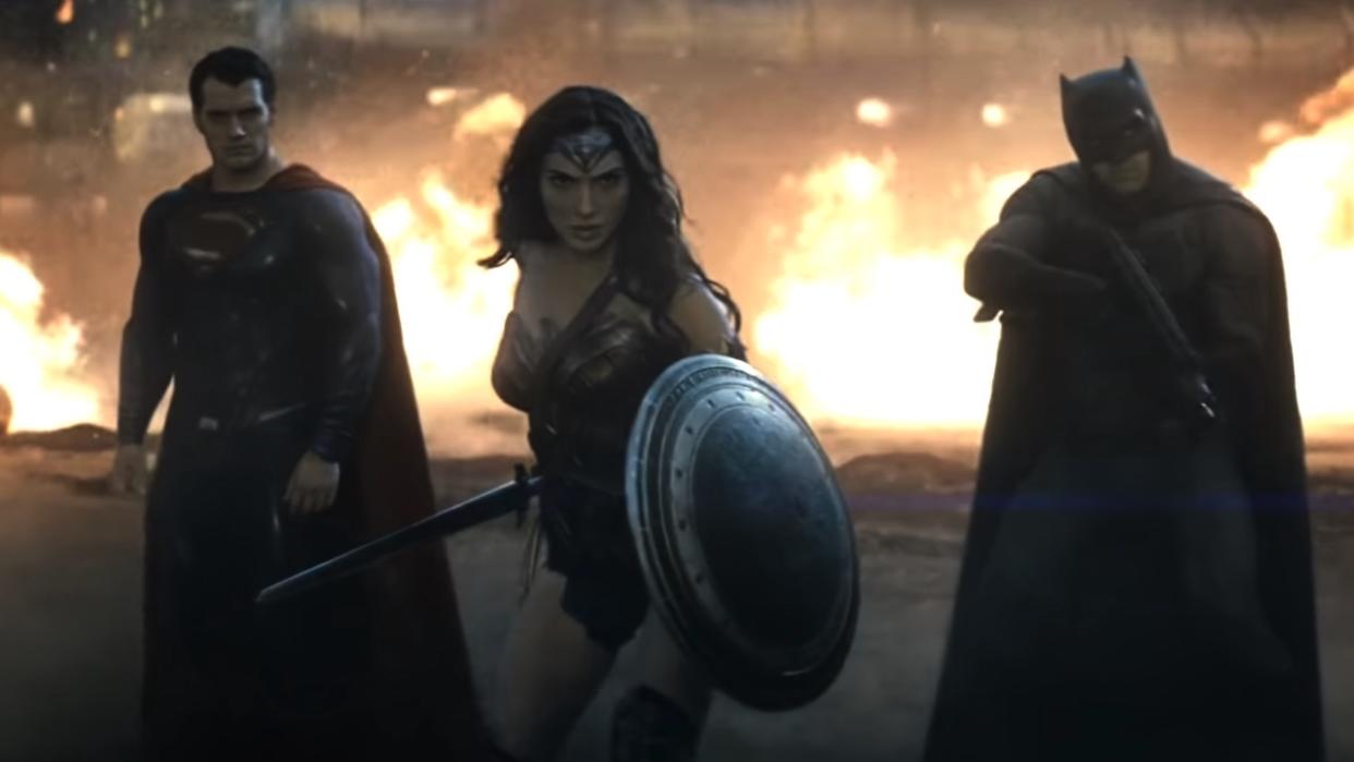  Batman, Superman and Wonder Woman in Batman v Superman: Dawn of Justice. 