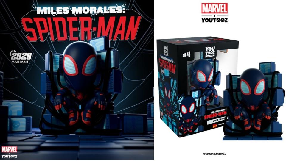 The YouTooz figurine for the Miles Morales Spider-Man. 