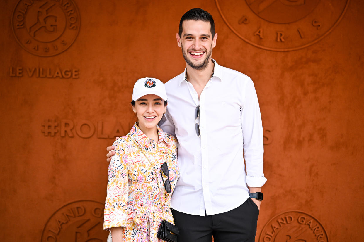 Karina Puente y su esposo Adrián Marcelo en el 2023. (Photo by Stephane Cardinale - Corbis/Corbis via Getty Images)