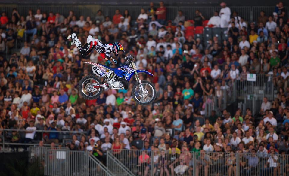 Action from the Red Bull X-Fighters International Freestyle Motocross 2013 at Downtown Dubai. Photo: Karl Jeffs/Yahoo! Maktoob