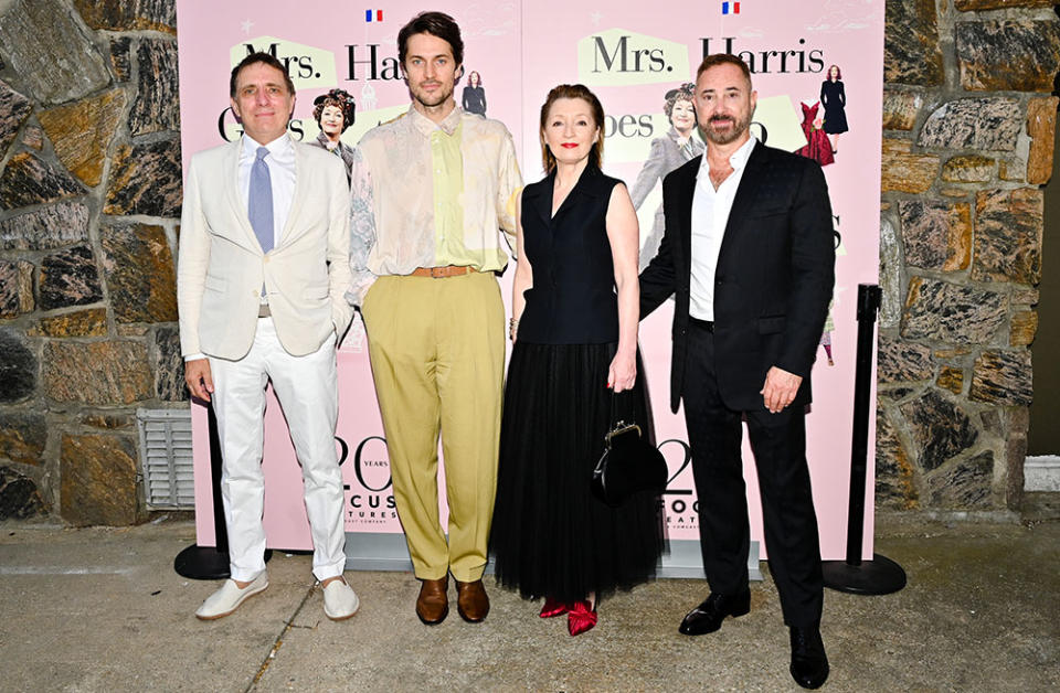 Carroll Cartwright, Lucas Bravo, Lesley Manville and Anthony Fabian - Credit: Courtesy of David Benthal/BFA