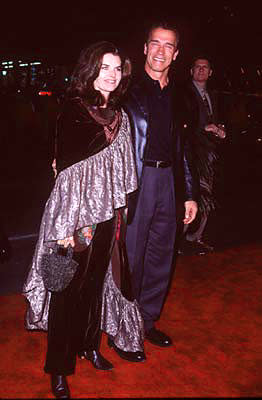 Maria Shriver and Arnold Schwarzenegger at the premiere of Paramount's Titanic