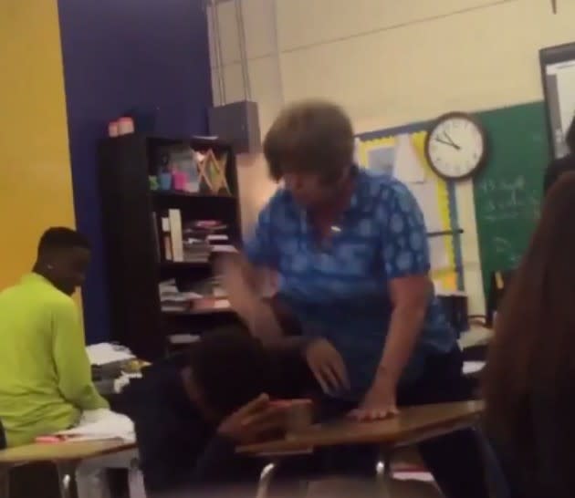 Teacher Arrested After Video Of Her Repeatedly Hitting A Student