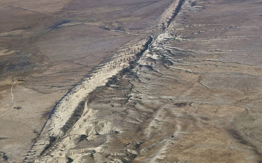 The San Andreas Fault, seen from the sky - Copyright (c) 2013 Rex Features. No use without permission.