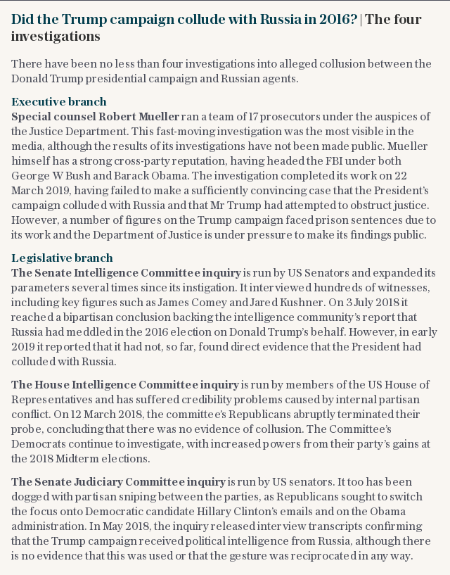 Did the Trump campaign collude with Russia in 2016? | The four investigations