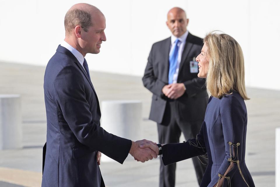 Prince William, Prince of Wales and Caroline Kennedy visit the John F. Kennedy Presidential Library and Museum on December 02, 2022 in Boston, Massachusetts. The Prince and Princess of Wales are visiting the coastal city of Boston to attend the second annual Earthshot Prize Awards Ceremony, an event which celebrates those whose work is helping to repair the planet. During their trip, which will last for three days, the royal couple will learn about the environmental challenges Boston faces as well as meeting those who are combating the effects of climate change in the area.