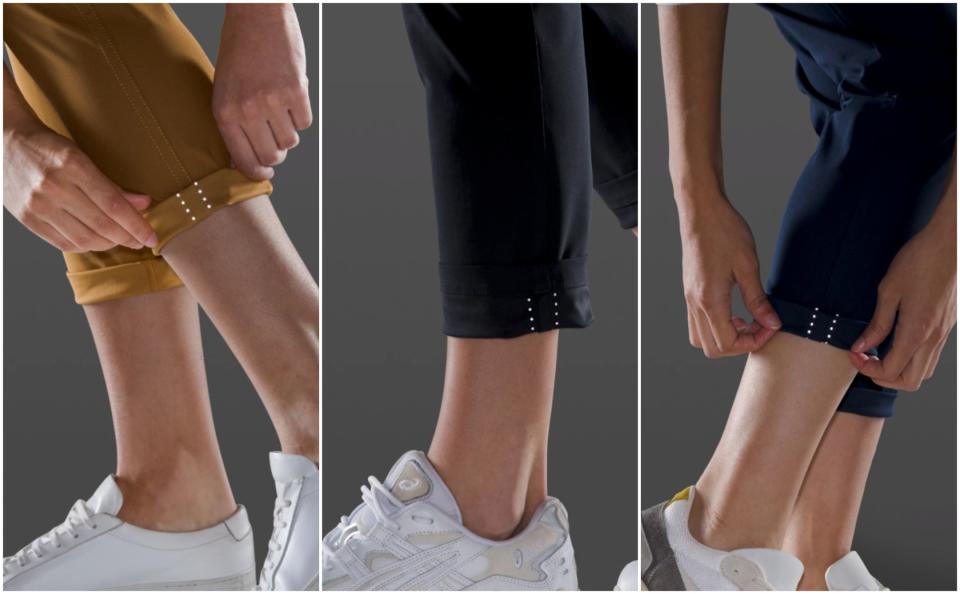 The City Sleek 5 Pocket 7/8 Pant has reflective details under the cuffs. (Photo via Lululemon)