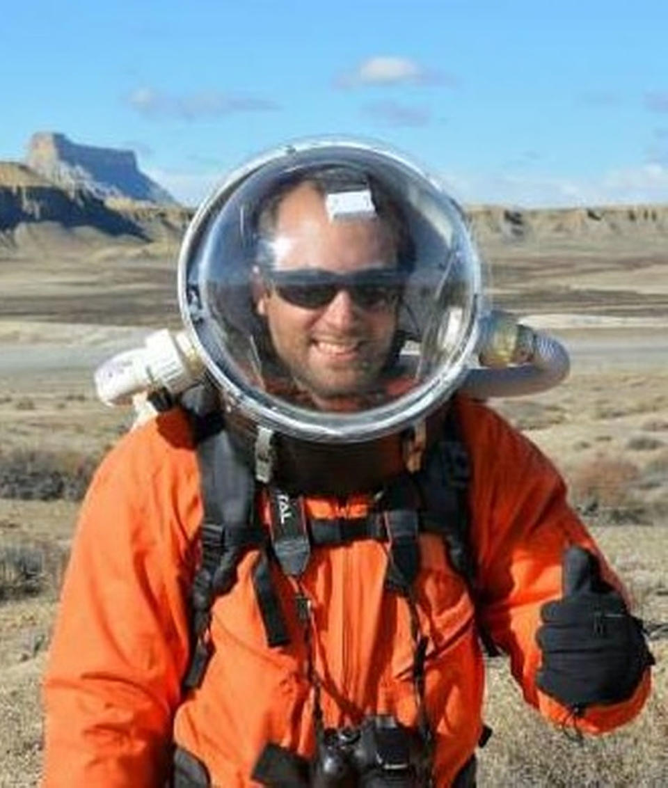 Paul Knightly, ready for the Arctic. <cite>The Mars Society</cite>