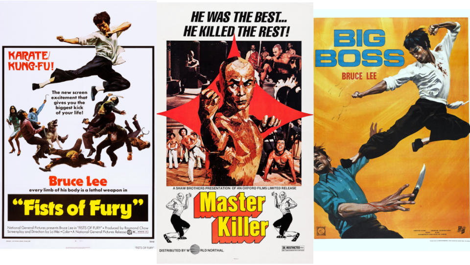 From left: ‘Fists of Fury’ (1972), ‘The 36th Chamber of Shaolin’ aka ‘Master Killer’ (1978) and ‘The Big Boss’ (1971). - Credit: Courtesy of Everett Collection