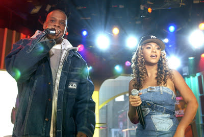 Beyonce & Jay Z performing for "Spanking New Music Week" in 2002.