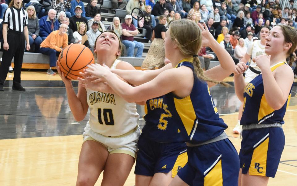 Buffalo Gap's Chloe Emurian tries to get up a shot Wednesday, Feb. 21 against Rappahannock County in the Region 1B semifinals.