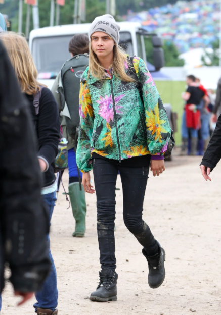 <p>This colourful bomber jacket was copied by many fans inspired by the model's festival style in 2013.</p>