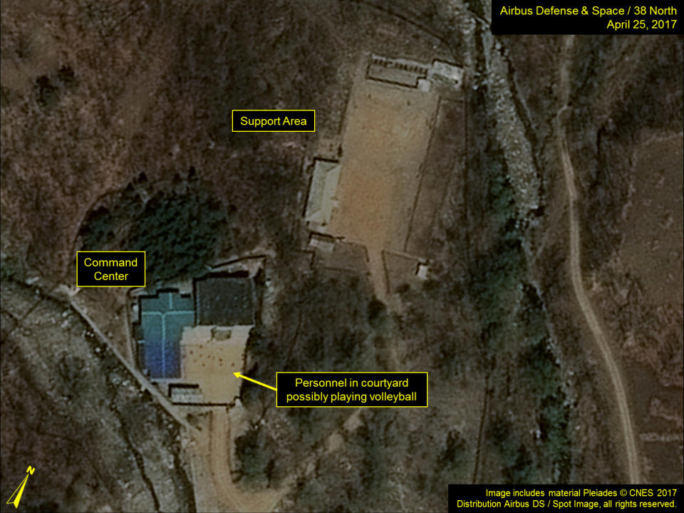 Commercial satellite imagery of the Punggye-ri Nuclear Test Facility released on May 3, 2017 (Airbus Defense & Space and 38 North)