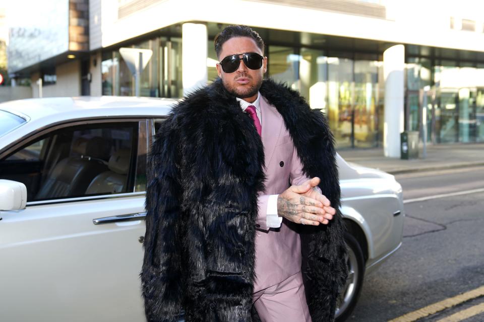 Reality TV star Stephen Bear arrives at Chelmsford Crown Court in Essex, where he is charged with voyeurism and two counts of disclosing private sexual photographs or films. The 32-year-old, who appeared on Ex On The Beach, is accused of secretly recording himself having sex with a woman and posting the footage online. Picture date: Tuesday December 6, 2022.