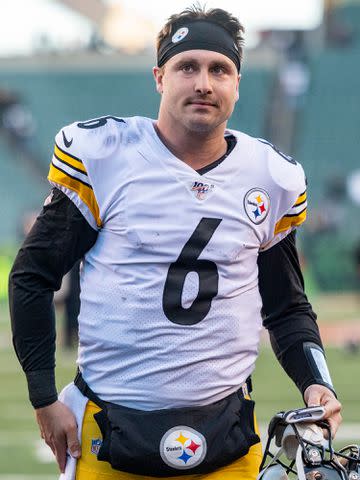 <p>Bobby Ellis/Getty</p> Former NFL star Devlin Hodges playing for the Pittsburgh Steelers in 2019.