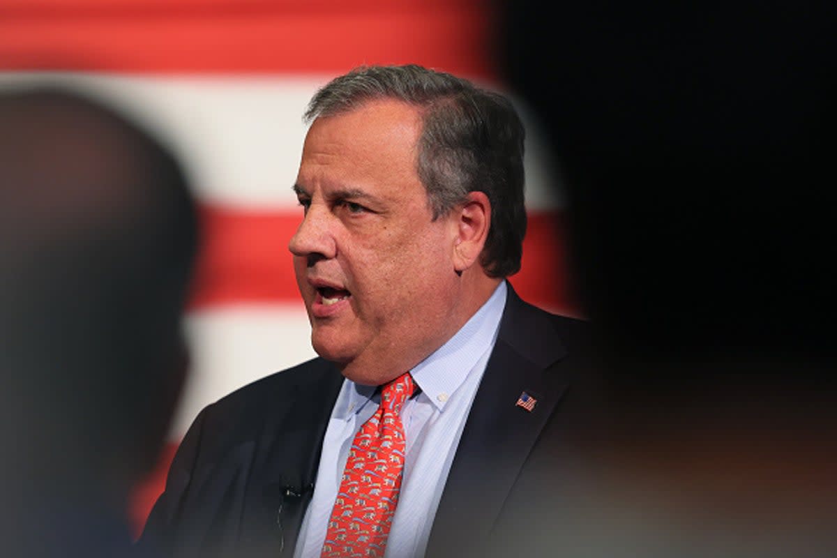 Former New Jersey Gov Chris Christie speaks at a town-hall-style event at the New Hampshire Institute of Politics at Saint Anselm College (Getty Images)