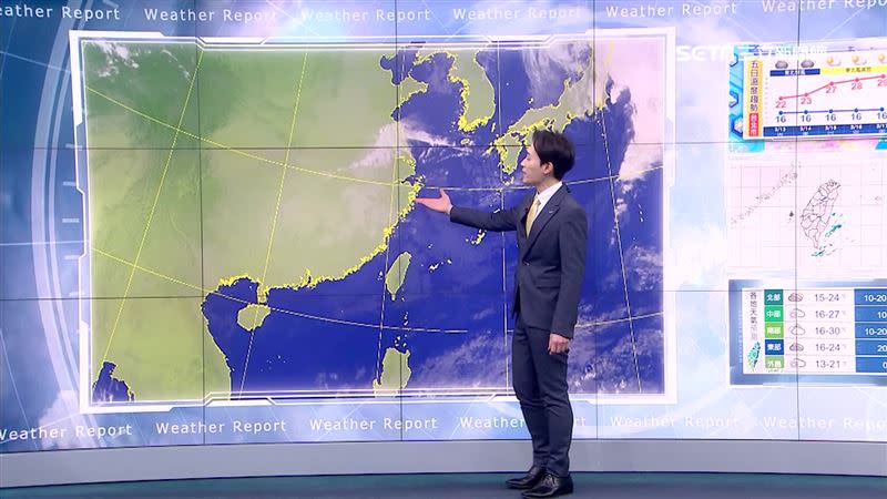 明日天氣水氣減少但新竹以南山區仍有零星降雨。