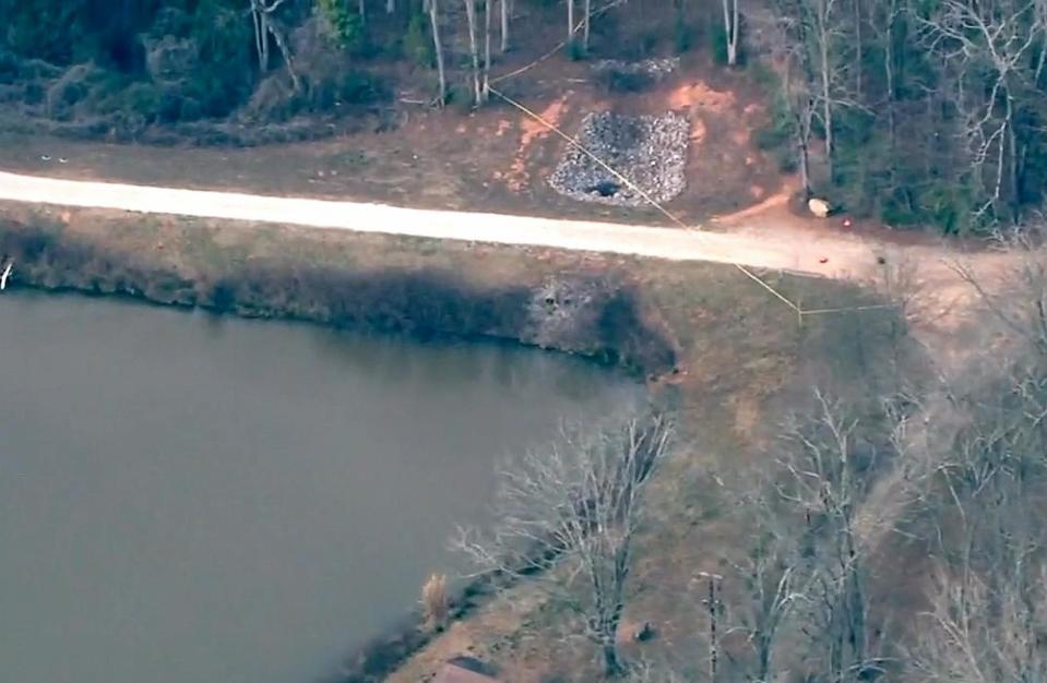 PHOTO: Aerial view of the crime scene on the University of Georgia campus, Athens, GA, Feb. 24, 2024. (ABC News/WSB)