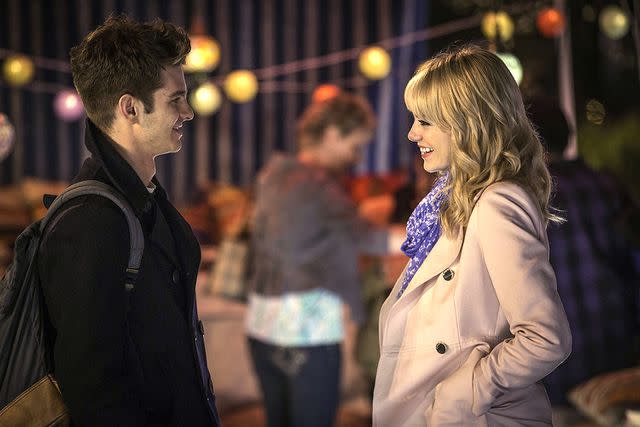 <p>Moviestore/Shutterstock</p> Andrew Garfield and Emma Stone as Peter Parker/Spider-Man and Gwen Stacy in 'The Amazing Spider-Man 2'