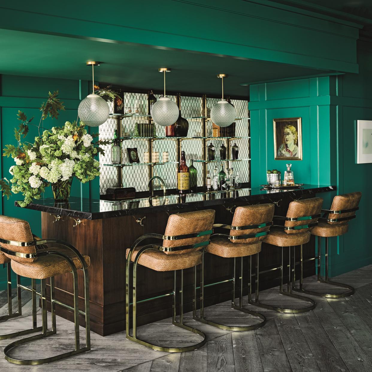 This green-panelled bar by Ken Fulk for the Harrison building in San Francisco wouldn’t look out of place in the home 